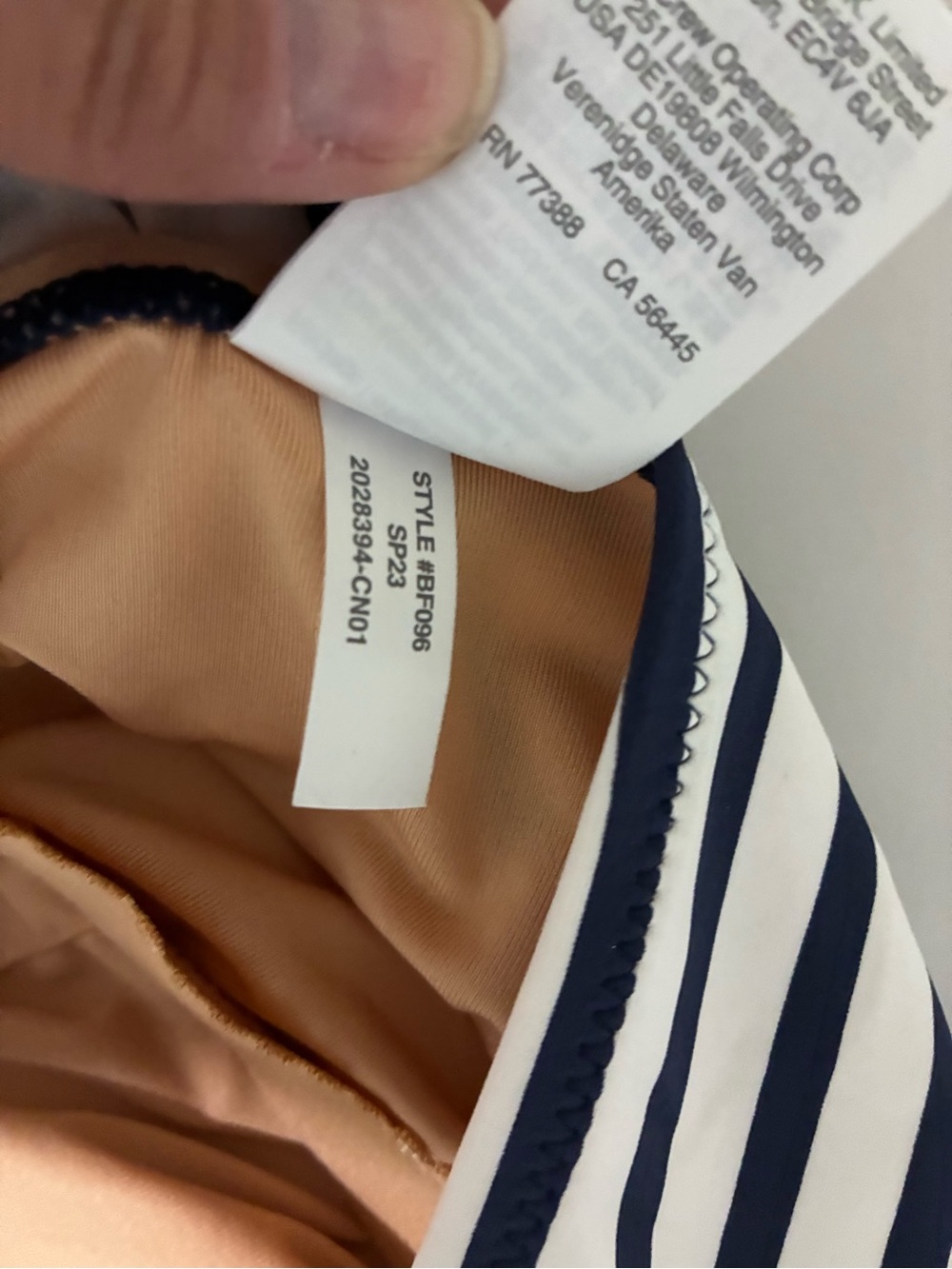 J. Crew Striped One-Shoulder One-Piece Swimsuit in Navy and White - Picture 8 of 10